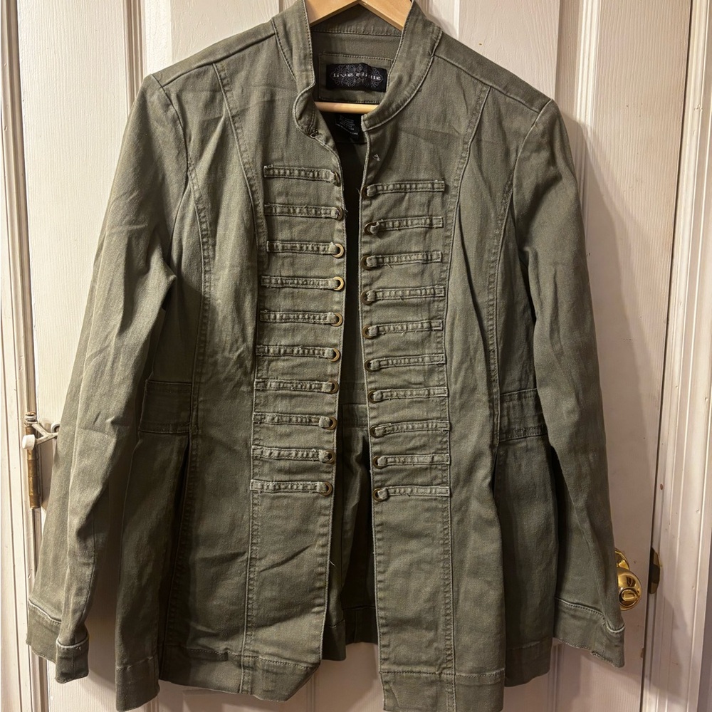 Live a Little Olive Green Military Style Blazer